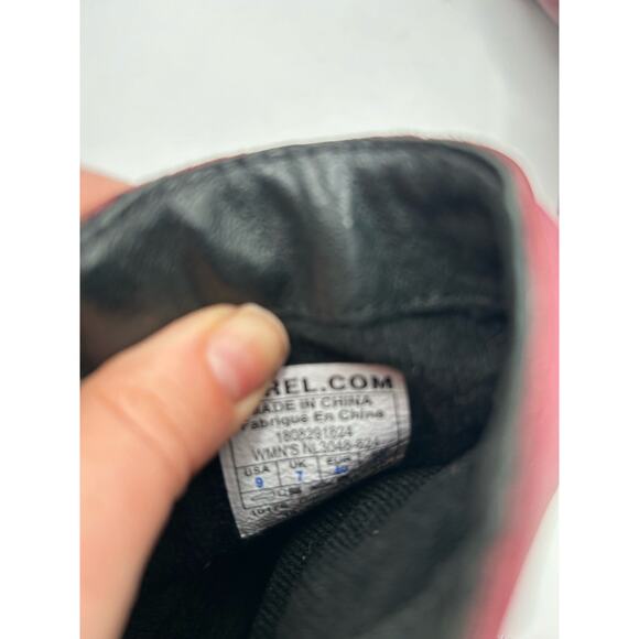 Sorel Rich Wine Margo Chelsea Block Heeled Platform Boots Leather Women's Sz 9 - Picture 12 of 12